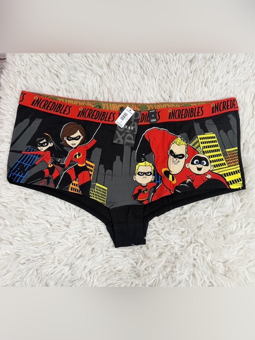 TORRID Curve Black & Red Pixar Incredibles BoyShorts Panty Plus Size 4 NWT
